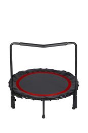 36" Foldable Mini Trampoline,Fitness Trampoline with Adjustable Handrail and Safety Pad,Indoor/Outdoor Exercise Rebound Trampoline for Kids