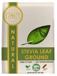 Pride of India â€“ Stevia Leaf Ground â€“ Natural Zero Calorie Sweetener â€“ Sugar-Free â€“ Ideal for Cooking & Beverages â€“ Comes in resealable pack