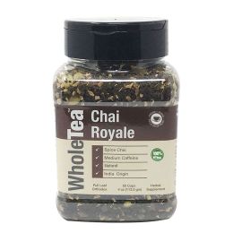 WHOLETEA Natural Chai Royale, 4 oz(113.5 gm) Full Leaf Gourmet Jar - Makes 55 Cups - Medium Caffeine - Spice Chai