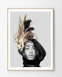 Crow and Feathers Print (size: 29 x 42cm)