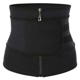 Workout Waist Trainers for Women Sweat Waist Trimmers Weight Loss Body Shaper (Color: Single belt Black, size: XXL)