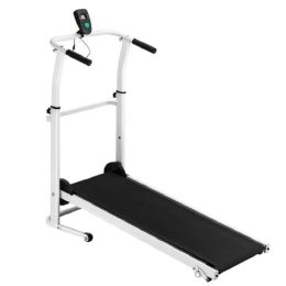 Home Fitness Exercise Portable Motorized Shock-Absorbing Folding Manual Treadmill (Color: As pic show, Type: Treadmill)