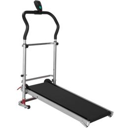 Home Fitness Exercise Portable Motorized Shock-Absorbing Folding Manual Treadmill (Color: black, Type: Treadmill)