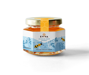 EVVA Honey - Pure Honey in a Glass Jar - Natural Honey - Moldova Wild Honey (Other Name(s): ACACIA 490GR)