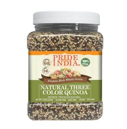 Pride Of India - Natural Three Color Quinoa - 100% Royal Bolivian Superior Grade Protein Rich Whole Grain, 1.5 Pound (24oz) Jar (size: 1.5 LB)