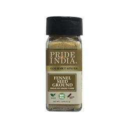 Pride of India â€“ Fennel Seed Ground â€“ Natural & Gourmet Spice â€“ Perfect Addition to Tea/Drinks/ Roast/Rubs/Bakes/ - Cooling Properties â€“ Easy (size: 1.8 oz)