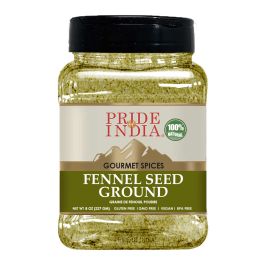 Pride of India â€“ Fennel Seed Ground â€“ Natural & Gourmet Spice â€“ Perfect Addition to Tea/Drinks/ Roast/Rubs/Bakes/ - Cooling Properties â€“ Easy (size: 8 oz)